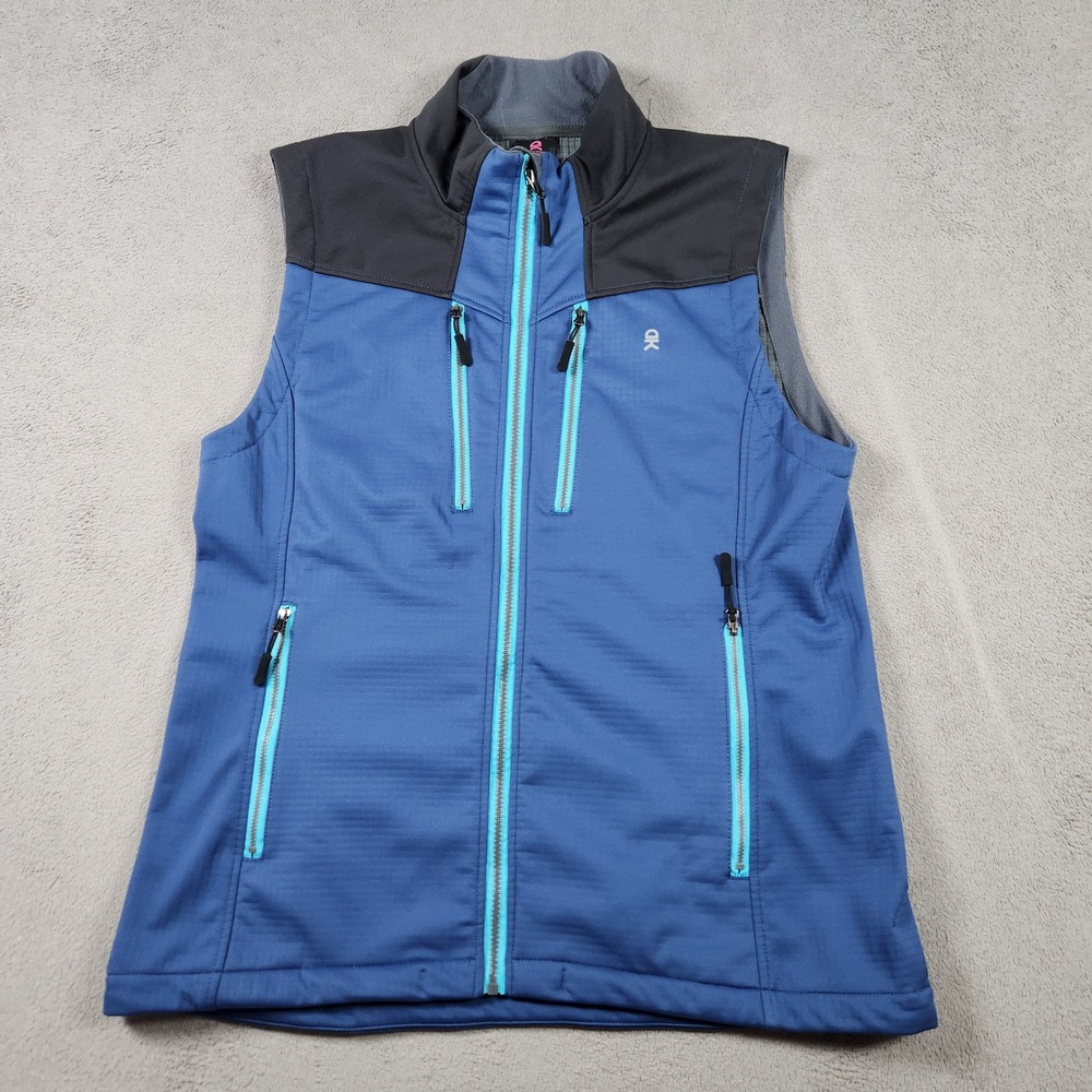 Little Donkey Andy Softshell Fleece Lined Hiking Vest Womens XL BlueFull Zip